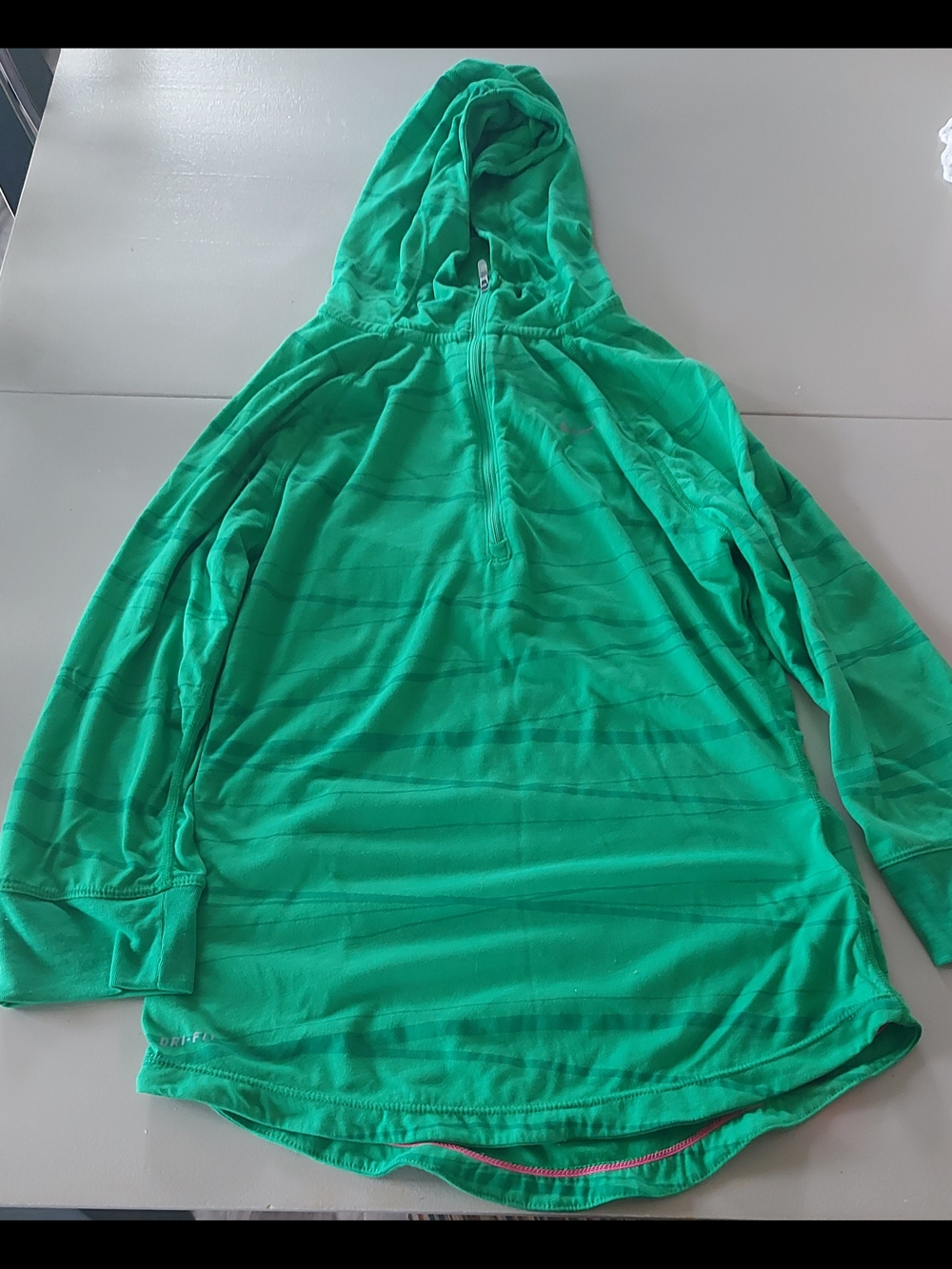 Nike Ladies Green Hooded Half-Zip Pullover